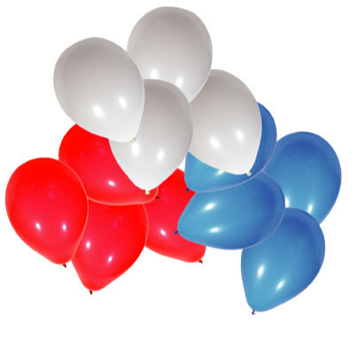 rood-wit-blauw ballonnen