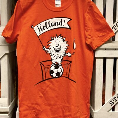 Oranje T-shirt met leuke print oranjeshop